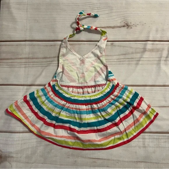 Janie And Jack  Multicolor Striped Halter Top Poolside Palms Sz 2T - Picture 3 of 4